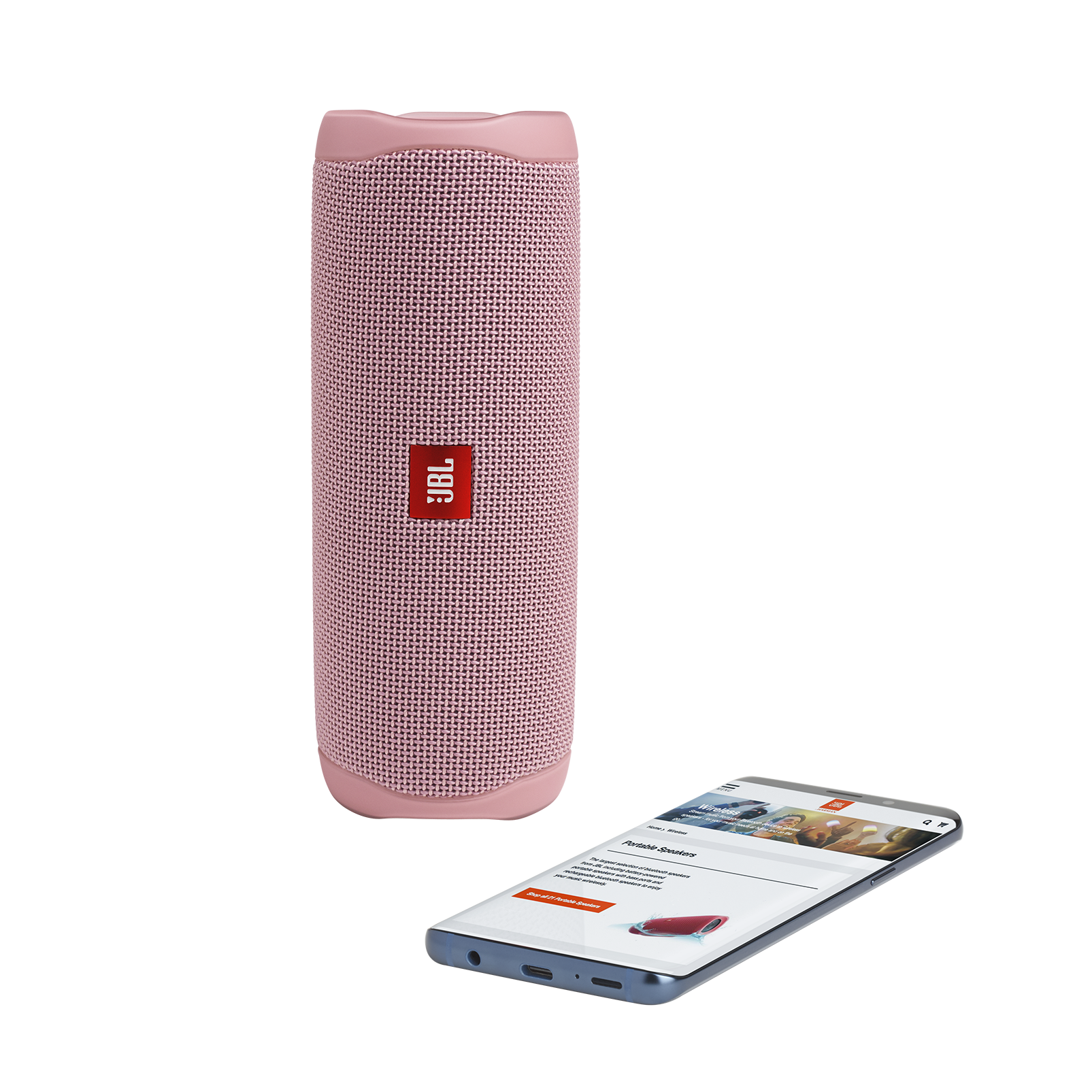 JBL Flip 5 - Pink - Portable Waterproof Speaker - Detailshot 2